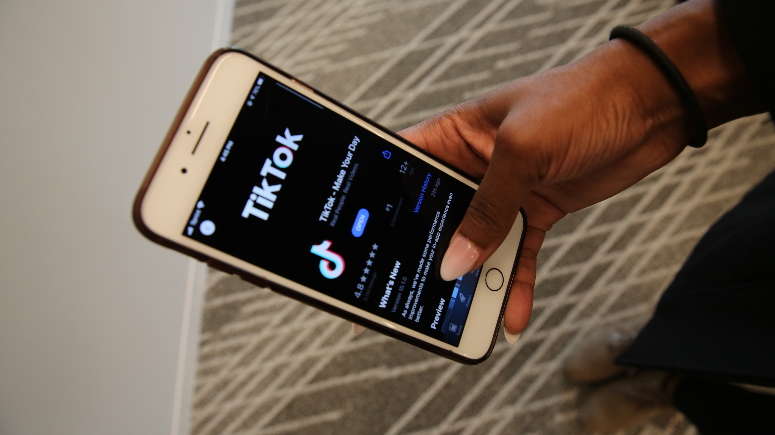 Social media app TikTok on a phone. 