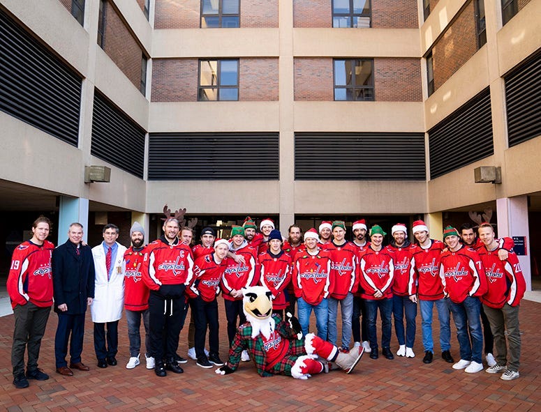 The Washington Capitals visit MedStar Georgetown University Hospital.