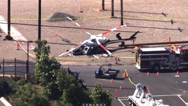 2 hurt in PG&E helicopter crash at Bay Area training facility