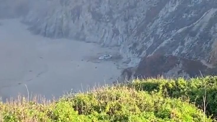 Car plunges from cliff south of San Francisco