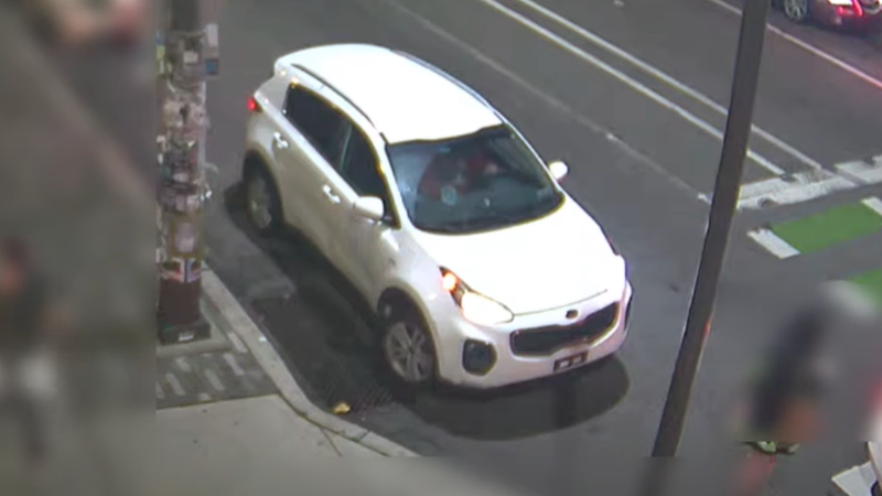 Police are searching for the driver of a white 2017-19 Kia Sportage, who they say shot a Philadelphia school safety officer early Sunday morning on Columbus Boulevard near Dave and Buster's.