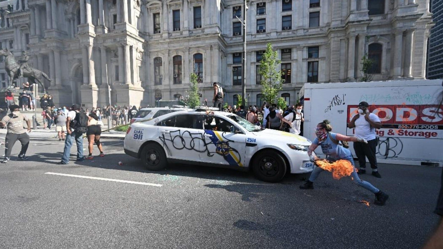 Germantown woman charged with torching 2 cop cars outside City Hall during unrest