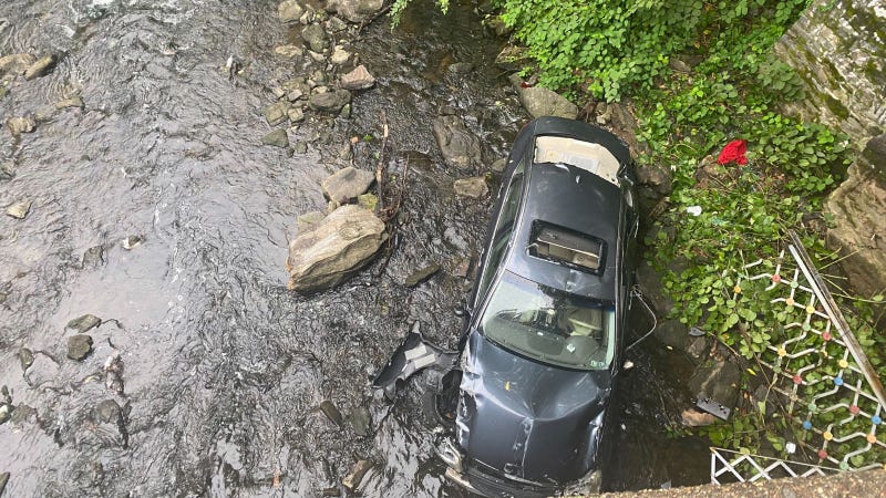 Car in creek