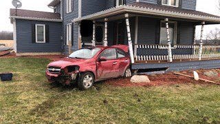 Car 'forced off the roadway' crashes into house in Lenawee County: MSP