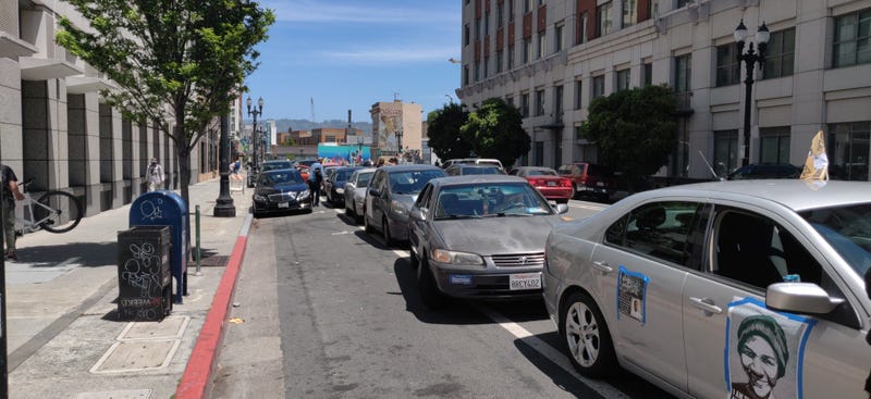 From #COVID to Cops--We Can't Breathe Caravan" day of action and car parade in Oakland, June 1, 2020