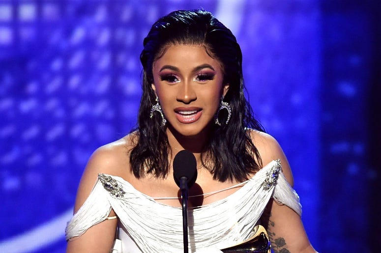 Cardi B accepts the Best Rap Album for 'Invasion of Privacy' onstage during the 61st Annual GRAMMY Awards