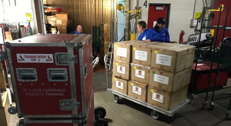 Cardinals moving day, trucks
