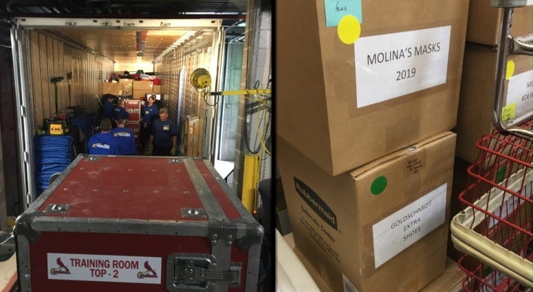 Cardinals moving day, trucks