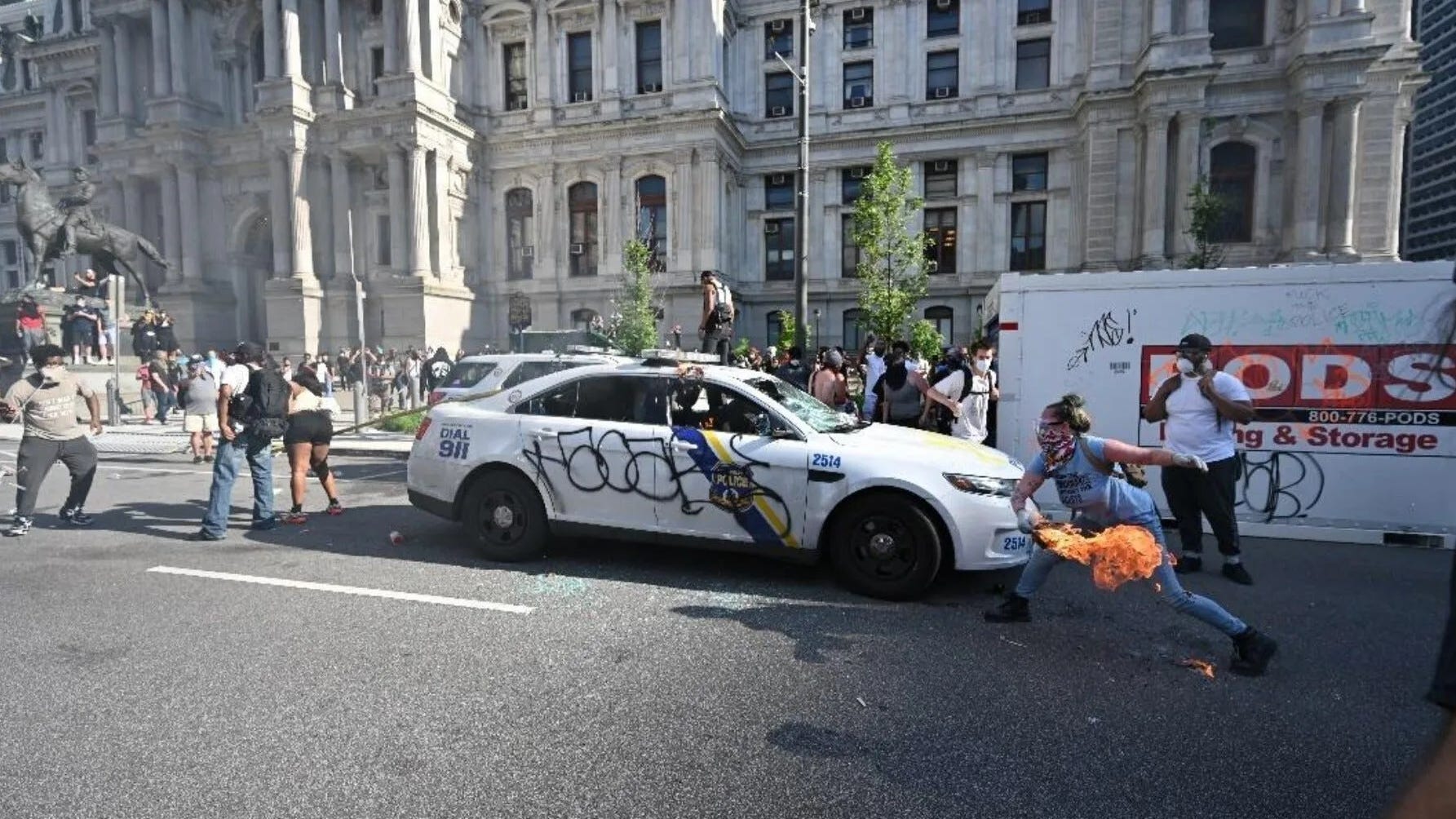 Philly woman arrested for setting police cars on fire pleads guilty to lesser charges