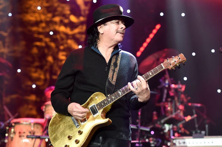 Carlos Santana performs live in concert.