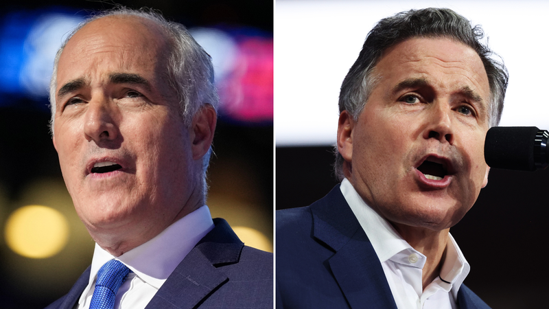 From left: Democratic U.S. Sen. Bob Casey and Republican Senator-elect Dave McCormick