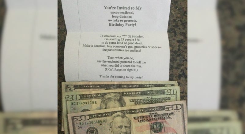 Cash in letter