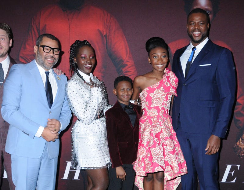 Jordan Peele, Lupita Nyong'o, Evan Alex, Shahadi Wright Joseph and Winston Duke at Universal Pictures "US" Premiere