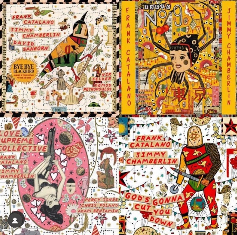 Tony Fitzpatrick found a muse in Jazz saxophonist Frank Catalano, designing many of his album covers.