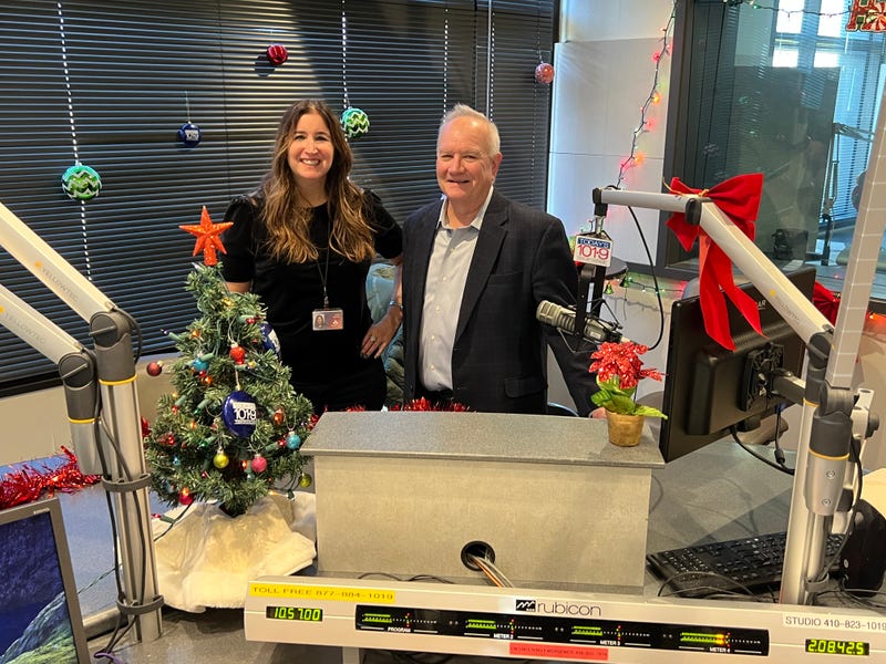 Gina Crash with Bill McCarthy, Executive Director of Catholic Charities 