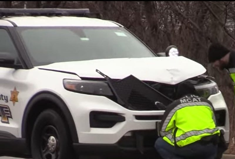 damaged Cook County Sheriff's vehicle