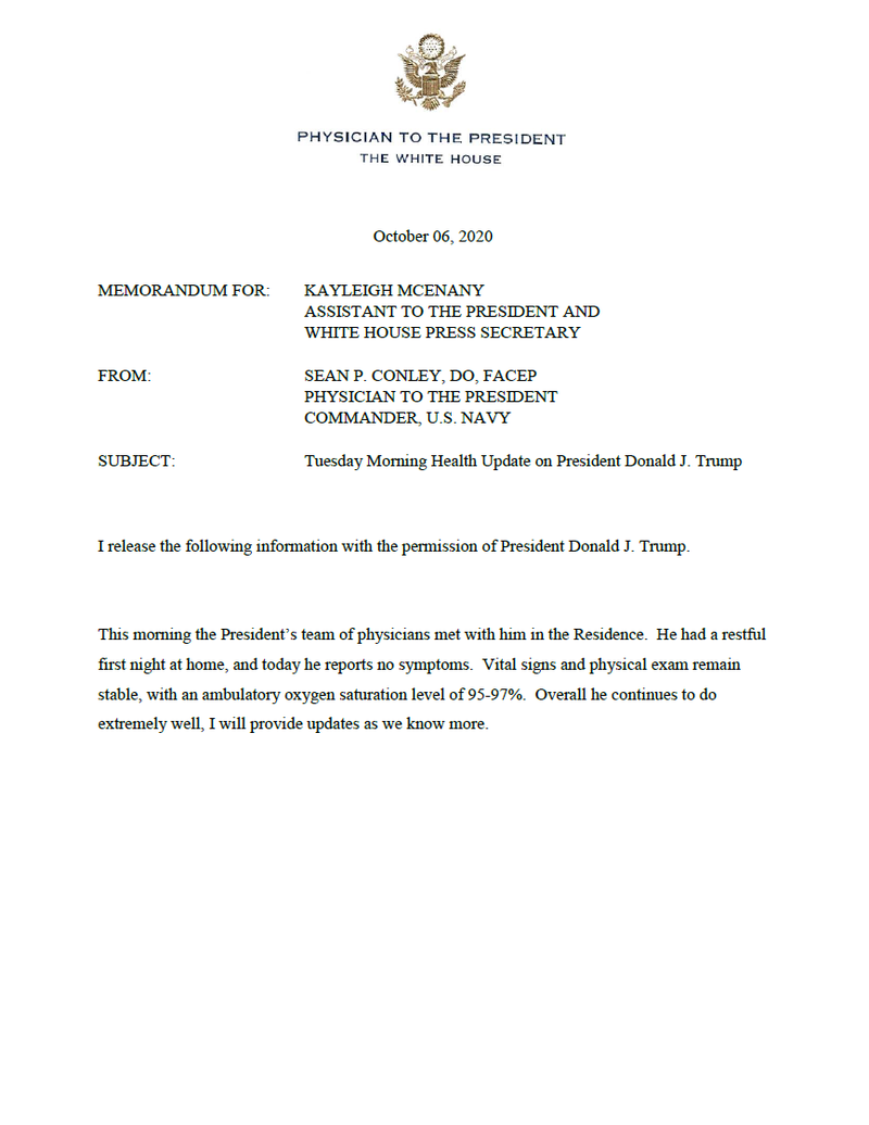 Dr. Sean Conley memo