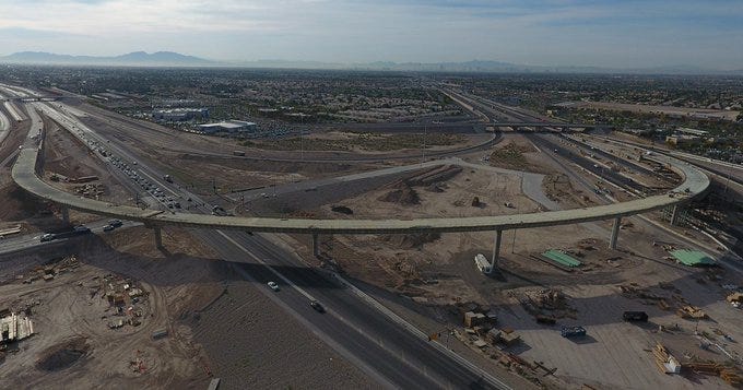 Overhead view of the Centennial Bowl interchange