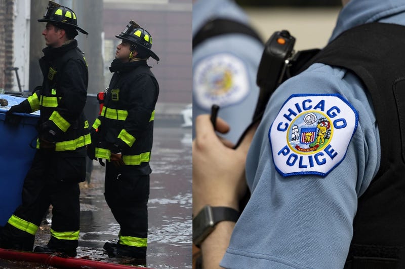 Chicago firefighters, Chicago Police officer