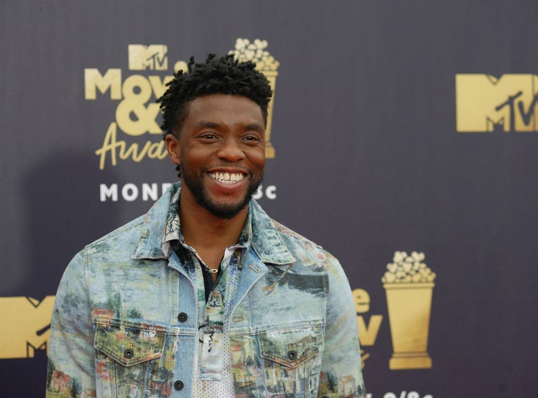 6/16/2018 - Chadwick Boseman attending the 2018 MTV Movie and TV Awards held at the Barker Hangar in Los Angeles,