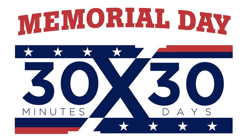 Registration is now open for the Hope For The Warriors’ annual Memorial Day 30x30 Wellness Challenge.