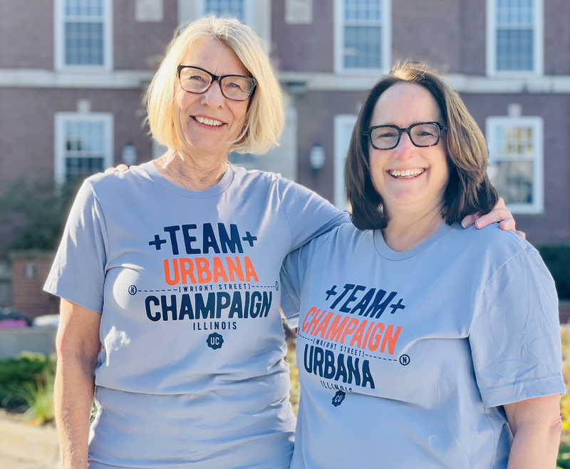 Urbana Mayor Diane Marlin and Champaign Mayor Deborah Frank Feinen