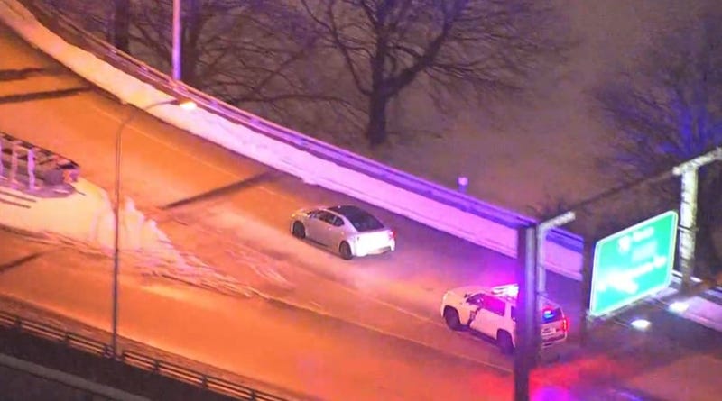 A suspect is in custody after allegedly kidnapping a pizza delivery driver's family during a carjacking and leading police on a chase from Nicetown to Franklin Square.