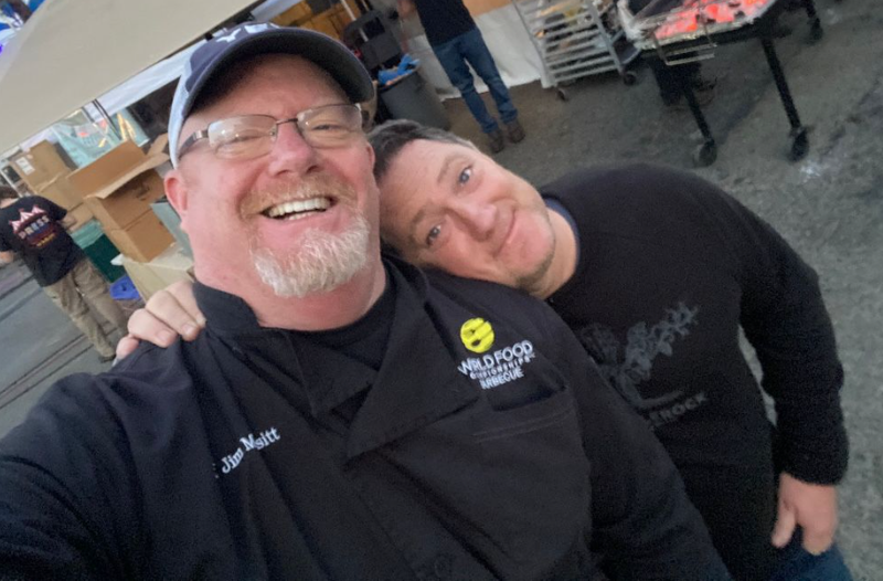 Liam Mayclem with Chef “Big Jim” Modesitt.