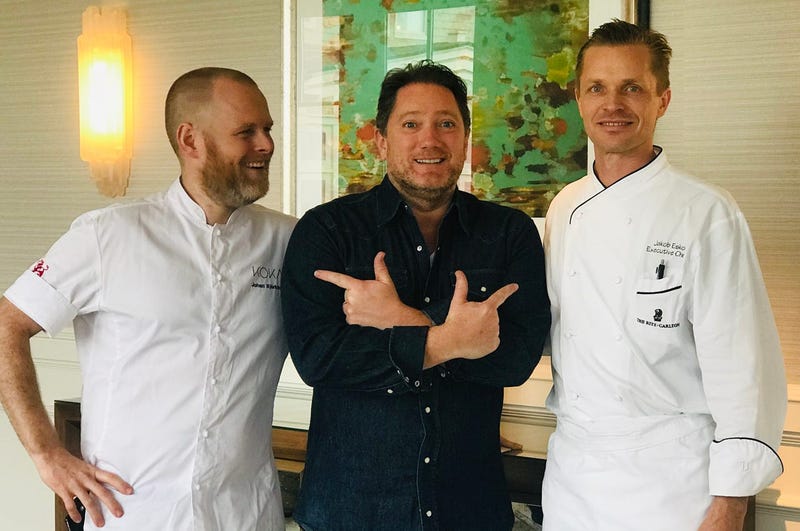 (L-R) Chef Johan Björkman, Liam and Chef Jakob Esko (Photo credit: Foodie Chap/Liam Mayclem)
