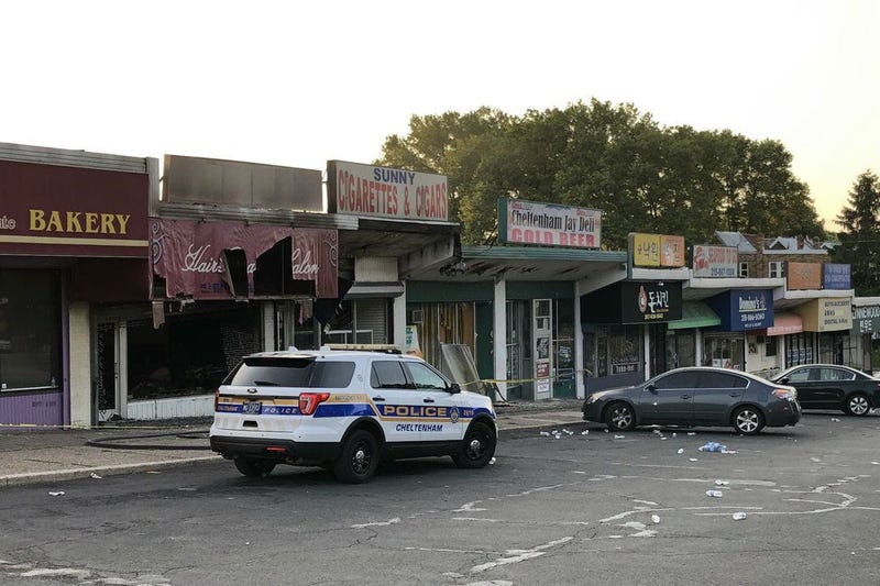 Several businesses were damaged in a fire at this strip mall on Cheltenham Avenue. Fortunately, officials say nobody was injured.