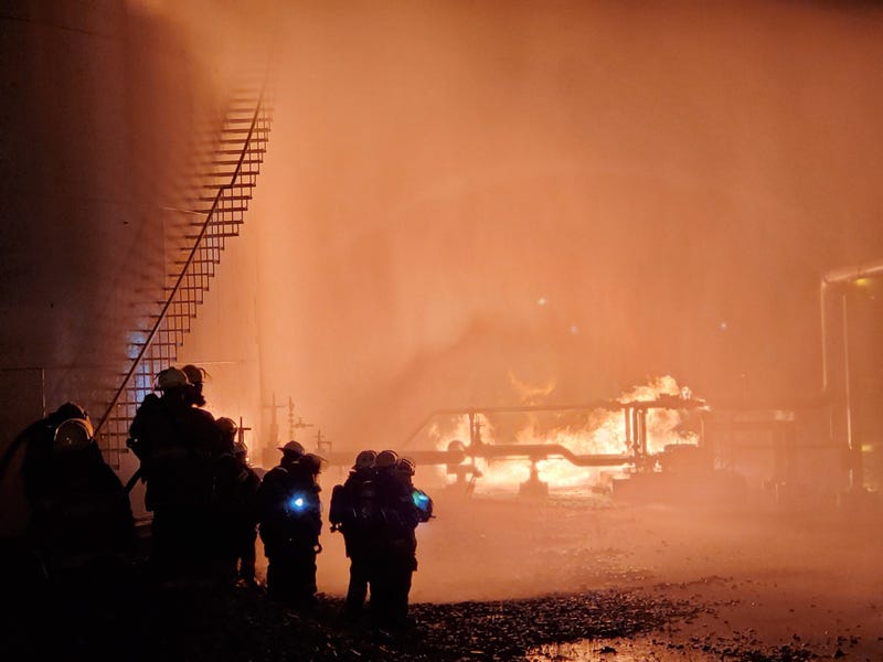 Two-alarm hazmat and fire incident at 63rd Street and Passyunk Avenue.