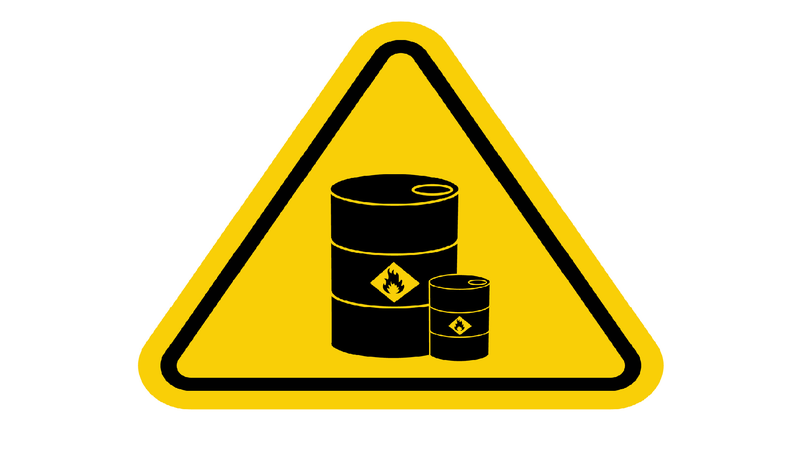 Chemical storage warning sign