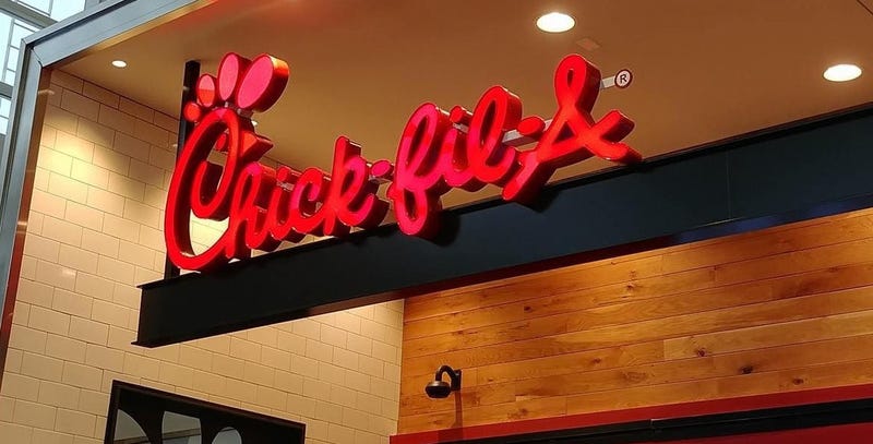 a sign at a Chick-fil-A