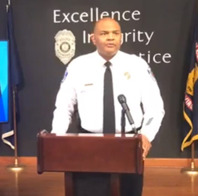 Chief Gerald Smith briefs the media on October 7. 2020. (RPD Facebook)