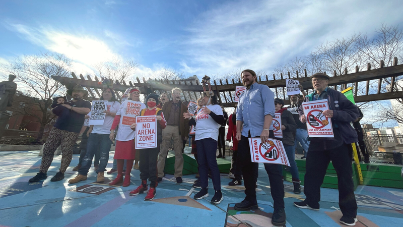 Chinatown coalition against 76ers arena craft protest music video parodying Miley Cyrus' "Wrecking Ball."
