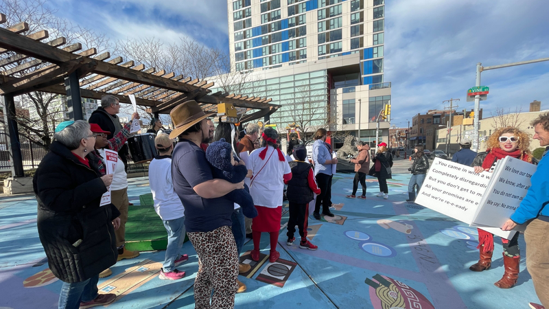 Chinatown coalition against 76ers arena craft protest music video parodying Miley Cyrus' "Wrecking Ball."