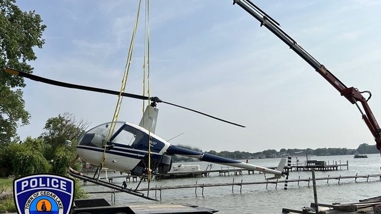 Helicopter crashes into NW Indiana lake