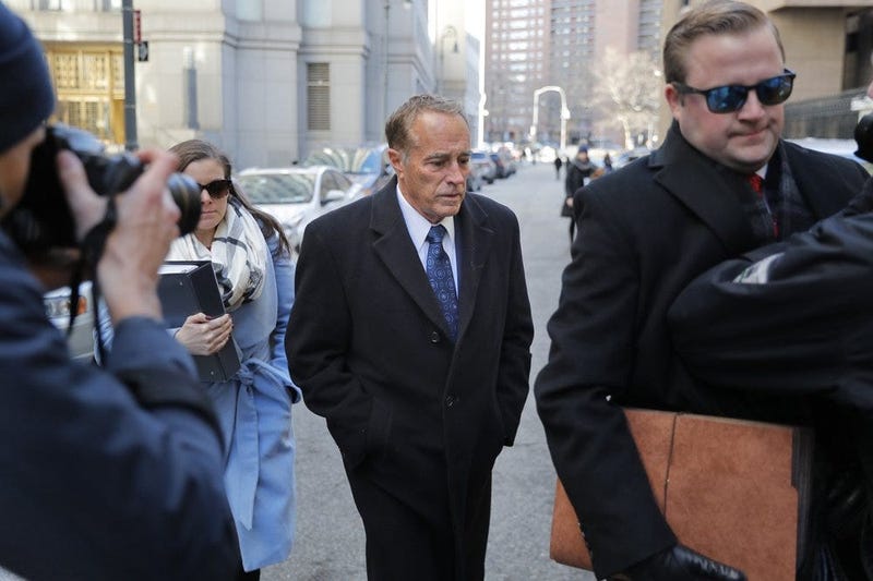 Former U.S. Rep. Chris Collins arrives at federal court for sentencing Friday, Jan. 17, 2020, in New York. Collins pleaded guilty last fall to insider trading and lying to the FBI. (AP Photo/Seth Wenig)