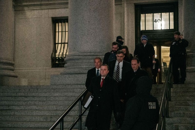 Chris Collins leaves the US Federal Courthouse in Manhattan following his 26-month prison sentence for insider trading and lying to the FBI. January 17, 2020 (Getty Images)