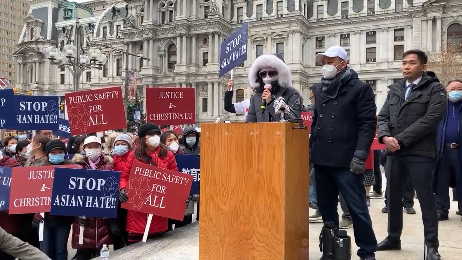 Victim of SEPTA train attack calls for end to bullying at Stop Asian Hate rally