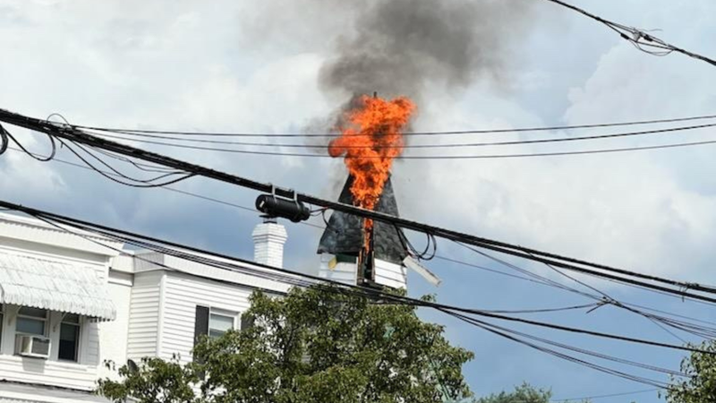church steeple fire at Grace Episcopal Church and the Incarnation-Philadelphia