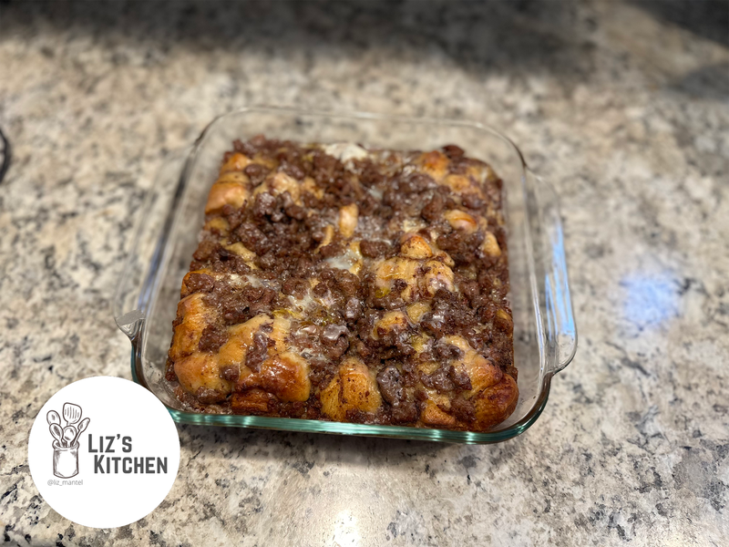 Cinnamon Roll and Sausage Bake