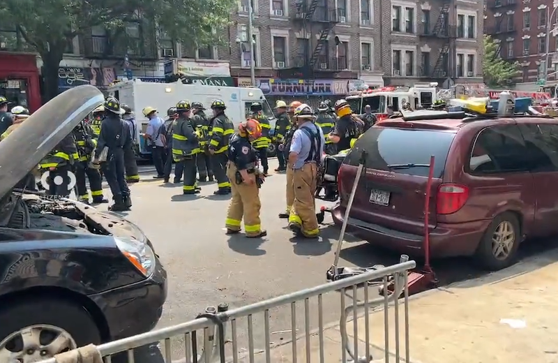 Fire officials and crews from Con Edison responded to a stretch of buildings in Washington Heights on Monday to investigate a gas leak.