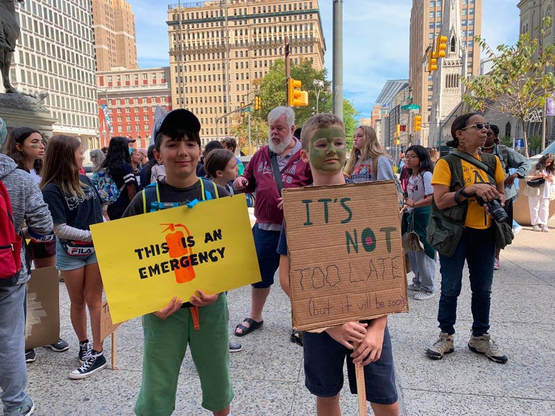 Thousands of Philadelphia and Philadelphia-area students skipped school Friday to gather at City Hall in solidarity with a global Climate Strike of young people all around the world.
