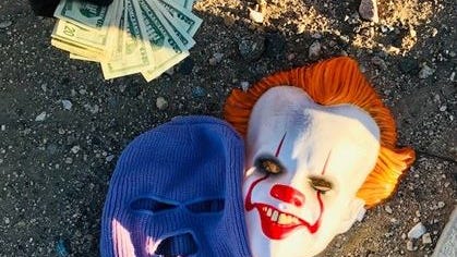 Man in clown mask sexually assaulted woman, robbed another, Victorville police say