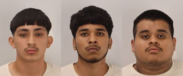three mugshots of young latino men
