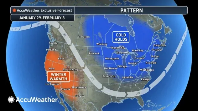 map shows cold holds through Feb 3