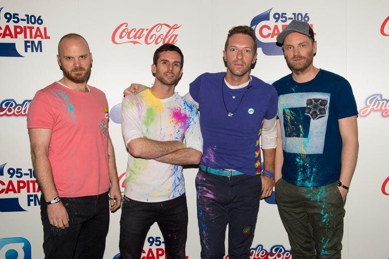 Will Champion, Guy Berryman, Chris Martin and Jonny Buckland of Coldplay