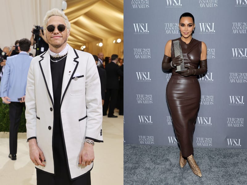 Pete Davidson attends The 2021 Met Gala Celebrating In America: A Lexicon Of Fashion at Metropolitan Museum of Art on September 13, 2021 in New York City. (Photo by  )Kim Kardashian West poses with an award during the WSJ. Magazine 2021 Innovator Awards sponsored by Samsung, Harry Winston, and Rémy Martin at MOMA on November 01, 2021 in New York City.