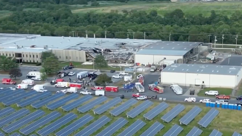 Roof of food processing facility in Cumberland County partially collapses